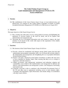 [Type text]  The United Nations Expert Group on Land Administration and Management (UN-EG-LAM) Terms of Reference