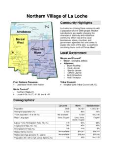 Northern Village of La Loche Community Highlights Athabasca Boreal West Churchill