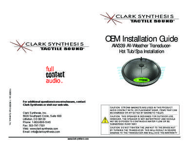 CLARK SYNTHESI S  TACTILE SOUND® CLARK SYNTHESI S