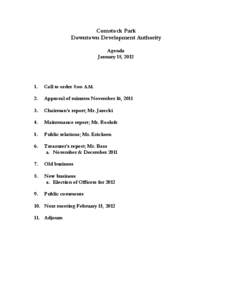 Comstock Park Downtown Development Authority Agenda January 18, [removed].