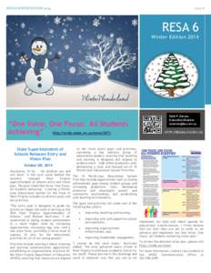 RESA 6 WINTER EDITION[removed]Issue # RESA 6 Winter Edition 2014