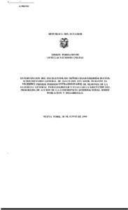 REPUBLICA DEL ECUADOR  MISION PERMANENTE ANTE LAS NACIONES UNLDAS  XNTERVENCION DEL EXCELENTISLMO SEP;IOR CESAR HERMLDA BUSTOS,