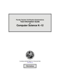 Test Information Guide for Computer Science K-12