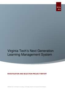 Virginia Tech’s Next Generation Learning Management System