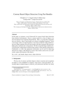 Contour Based Object Detection Using Part Bundles ChengEn Lu∗,a,c,d , Nagesh Adlurub , Haibin Linga , Guangxi Zhuc,d , Longin Jan Lateckia a  Dept. of Computer and Information Science, Temple University, 19122, USA