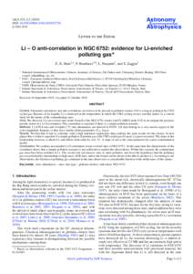 Li -- O anti-correlation in NGC6752: evidence for Li-enriched polluting gas