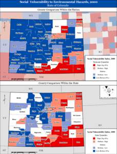 Social Vulnerability to Environmental Hazards, 2000 State of Colorado County Comparison Within the Nation WY