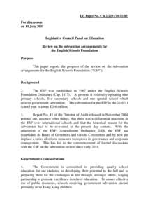 LC Paper No. CB[removed])  For discussion on 11 July[removed]Legislative Council Panel on Education