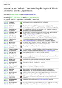 Innochat  Innovation and Failure - Understanding the Impact of Risk to Employees and the Organization Times shown in: Eastern Daylight Time and Coordinated Universal Time
