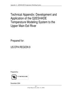 Technical Appendix: Development & Application of the Q2ESHADE, Upper Main Eel River