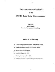 Performance Characteristics of the i960 CA SuperScalar Microprocessor  s. McGeady