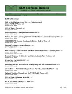 NLM Technical Bulletin, Nov-Dec 2008