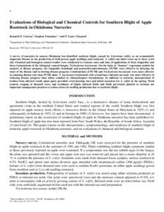 Evaluation of Biological and Chemical Controls for Southern Blight of Apple Rootstock in Oklahoma Nurseries