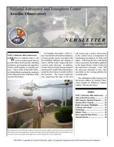 National Astronomy and Ionosphere Center Arecibo Observatory OM  Y AND IO