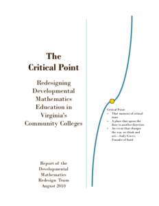 The Critical Point Redesigning Developmental Mathematics Education in