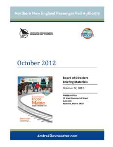 October[removed]Board of Directors Briefing Materials October 22, 2012 NNEPRA Office