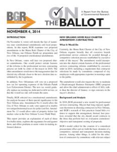  ON BALLOT A Report from the Bureau of Governmental Research