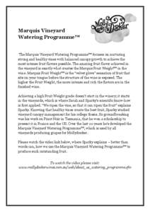 Marquis Vineyard Watering Programme™