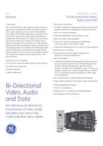 GE Security VAD7000 Series IFS Bi-Directional Video, Audio and Data