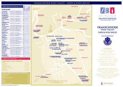 FRANSCHHOEK WINE VALLEY – FOOD & WINE ROUTE 2 F4	 	  bijoux chocolates