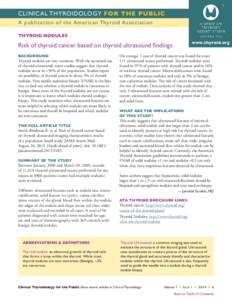 Risk of thyroid cancer based on thyroid ultrasound findings