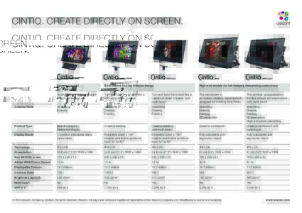 Cintiq. Create directly on screen.  Compact model for sketching  Best display size for creative design