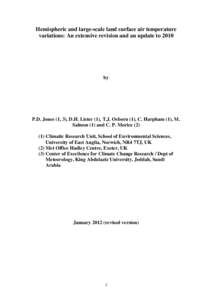 Hemispheric and large-scale surface air temperature variations: An extensive reanalysis and an update to 2001