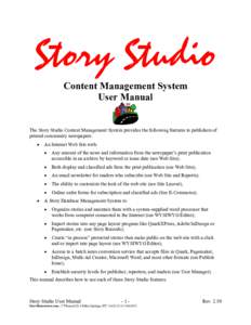 Story Studio Newspaper Content Management System User Manual