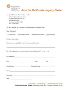 Microsoft Word - California Legacy Circle Membership Form.doc