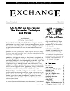 The Journal of Alexander Technique International  X C H A