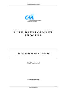 Rule Development Process - Issue Assessment Phase