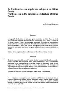 Os frontispícios na arquitetura religiosa em Minas Gerais Frontispieces in the religious architecture of Minas