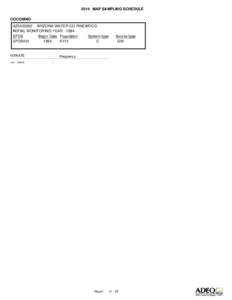 2014 MAP SAMPLING SCHEDULE COCONINO AZ0403002 ARIZONA WATER CO PINEWOOD INITIAL MONITORING YEAR[removed]EPDS Begin Date Population