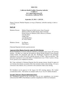 MINUTES  California Health Facilities Financing Authority (“CHFFA”)