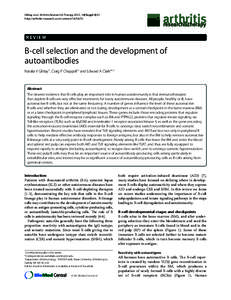 Giltiay et al. Arthritis Research & Therapy 2012, 14(Suppl 4):S1 http://arthritis-research.com/content/14/S4/S1 REVIEW  B-cell selection and the development of