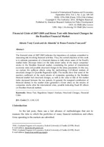 Journal of International Business and Economics September 2014, Vol. 2, No. 3, ppISSN: Print), Online) Copyright © The Author(sAll Rights Reserved. Published by American Research