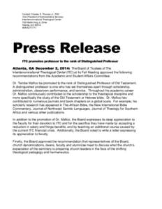 Microsoft Word - Press release_Dr.Mafico%27s promotion.docx