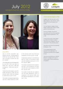 July 2012 Landgate Business Activity Profile A first for new State Registrar of Titles Landgate’s Jean Villani was sworn in as the State’s Registrar of Titles by the Hon. Justice