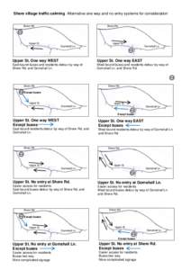 Shere village traffic calming Alternative one way and no entry systems for consideration Shere Rd Shere Rd  Upper St