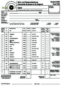 Gewehr G300 Fusil F300 St Stichund Rangeurbestellung Commande de passes et de rangeurs