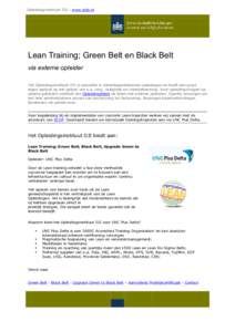 Opleidingsinstituut DJI – www.oidji.nl  Lean Training; Green Belt en Black Belt via externe opleider Het Opleidingsinstituut DJI is specialist in detentiegerelateerde opleidingen en heeft een groot eigen aanbod op het 