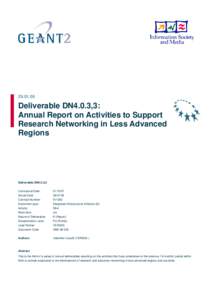 Microsoft Word - GN2[removed]DN4.0.3,3 Annual report to support research networking in less advanced areas.doc