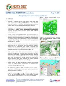 Africa / Bahr el Ghazal / Regions of South Sudan / Greater Upper Nile / Normalized Difference Vegetation Index / Remote sensing / Famine Early Warning Systems Network / Warrap / Jonglei / States of South Sudan / South Sudan / Geography of Africa