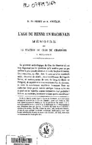 if) H; DE FERRY ET A. ARCELIN LUE DU RENNE EN MÂCONNAIS M È M O J R E SUR