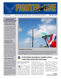 Vol. 33, No. 9  September 8, 2007 NEWS BRIEFS Check out revised