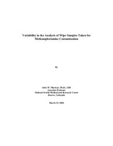 Variability in the Analysis of Wipe Samples Taken for Methamphetamine Contamination