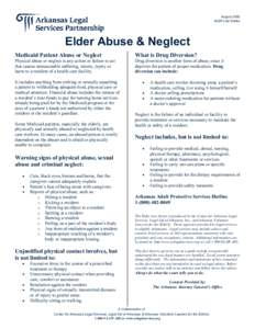 Health / Patient abuse / Elder abuse / Nursing home / Arkansas Legal Services Partnership / Medicaid / Adult Protective Services / Elder law / Neglect / Abuse / Medicine / Old age