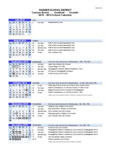 SEASIDE SCHOOL DISTRICT  Adopted[removed]Cannon Beach - Gearhart - Seaside[removed]School Calendar