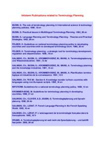 Microsoft Word - Infoterm Publications related to Terminology Planning_2011[removed]doc