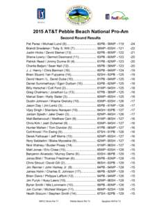 2015 AT&T Pebble Beach National Pro-Am Second Round Results Pat Perez / Michael Lund (8).................................. 60PB - 59MP[removed]Brandt Snedeker / Toby S. Wilt (7)......................... 58MP - 63SH[removed]J
